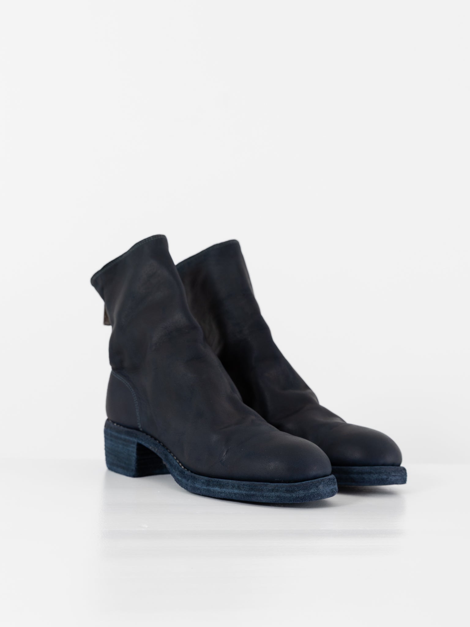Guidi Back Zip Boot 796Z in Navy Blue - GUIDI at Worthwhile