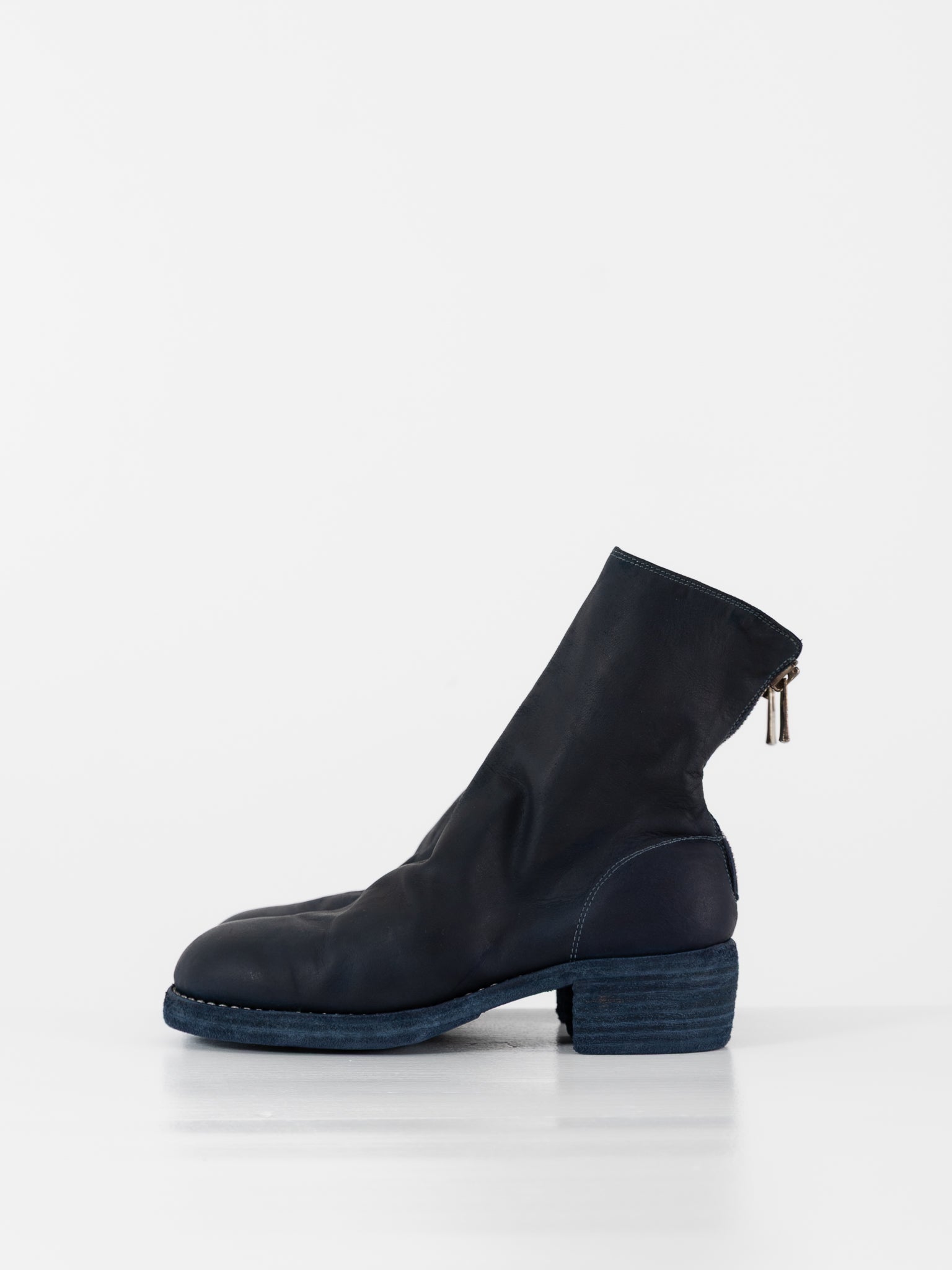 Guidi Back Zip Boot 796Z in Navy Blue - GUIDI at Worthwhile