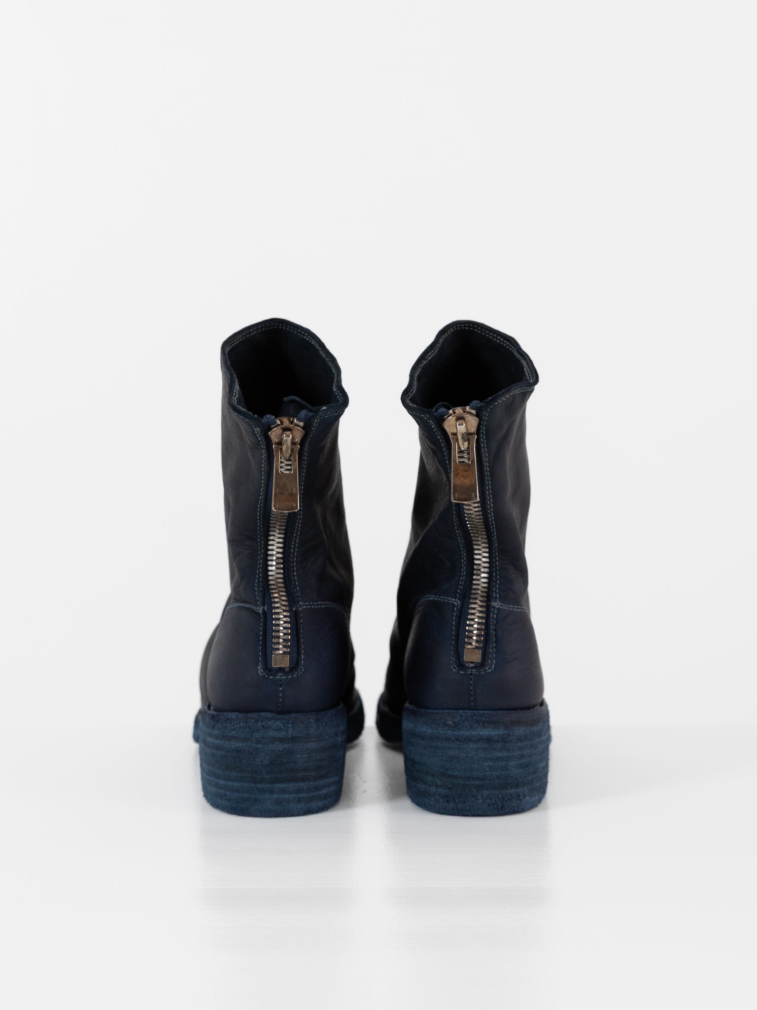 Guidi Back Zip Boot 796Z in Navy Blue - GUIDI at Worthwhile