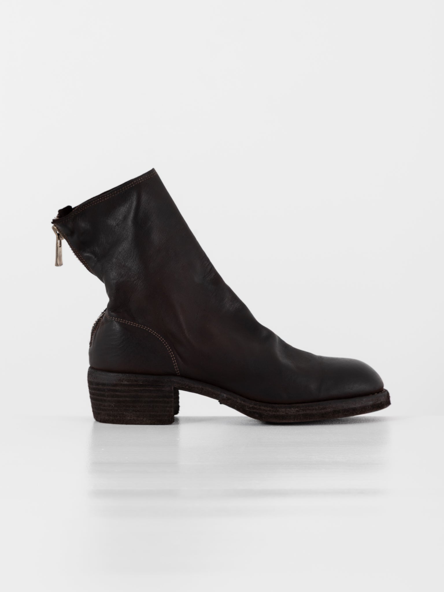 Guidi Back Zip Boot 796Z in Dark Brown - GUIDI at Worthwhile