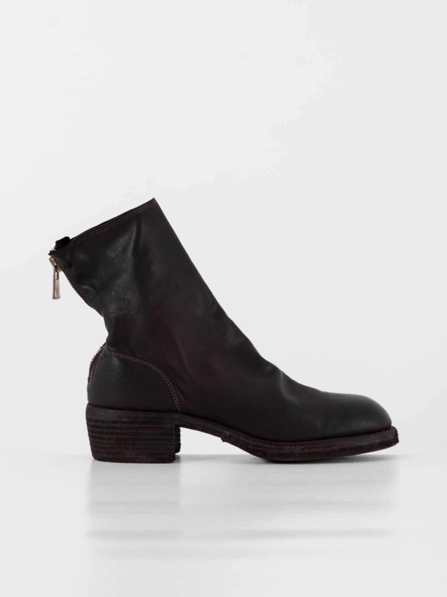 Guidi Back Zip Boot 796Z in Dark Brown - GUIDI at Worthwhile - shop BOOT