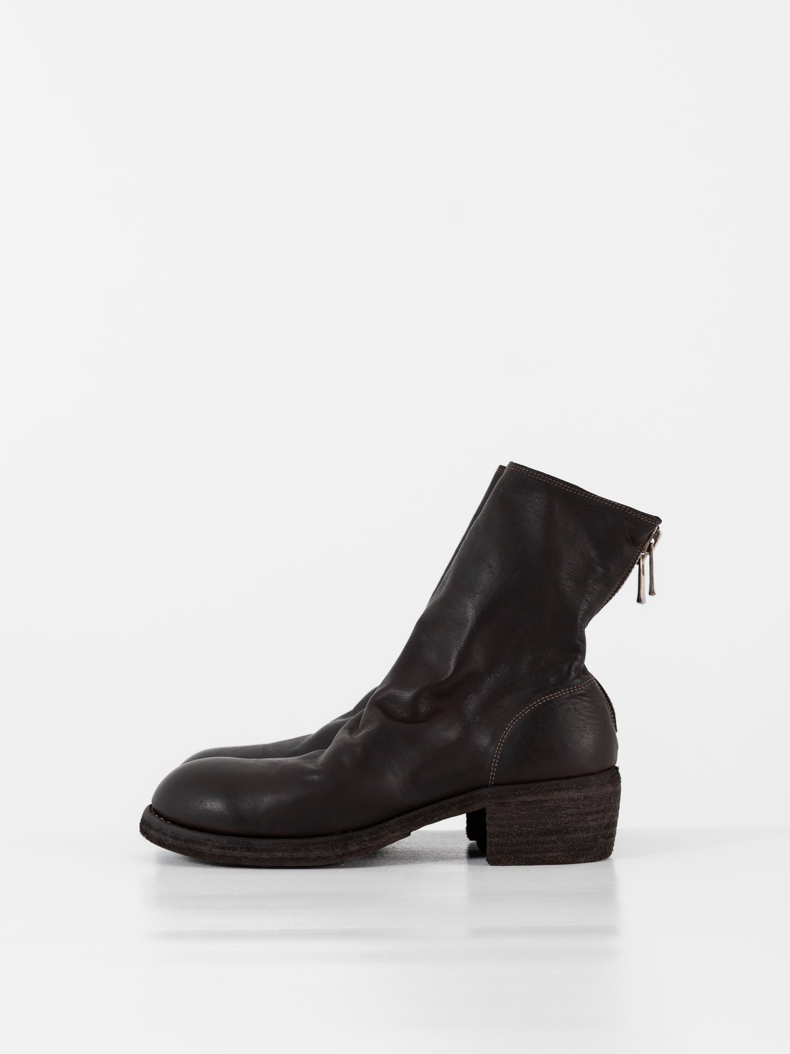 Guidi Back Zip Boot 796Z in Dark Brown - GUIDI at Worthwhile
