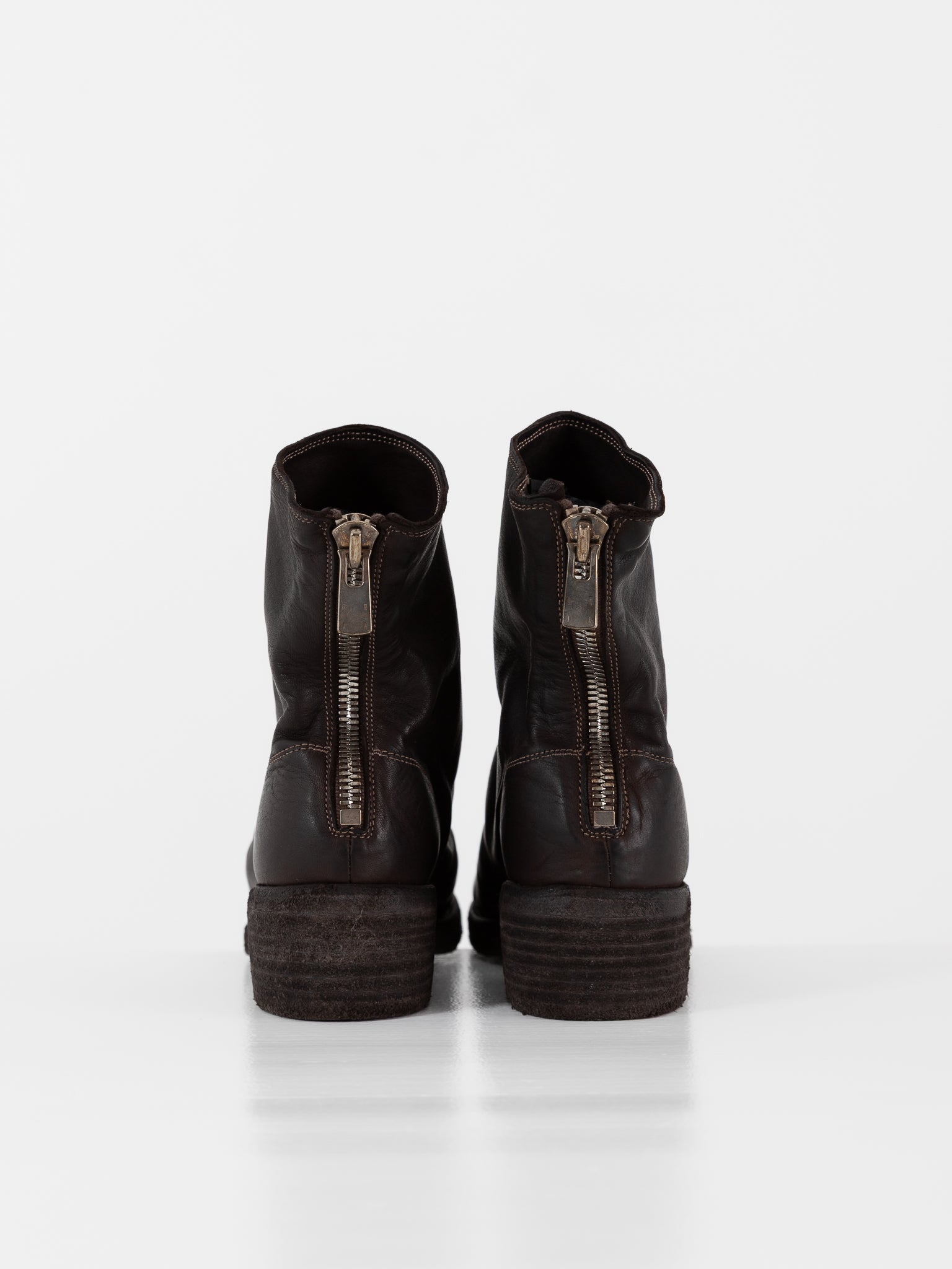 Guidi Back Zip Boot 796Z in Dark Brown - GUIDI at Worthwhile - shop BOOT
