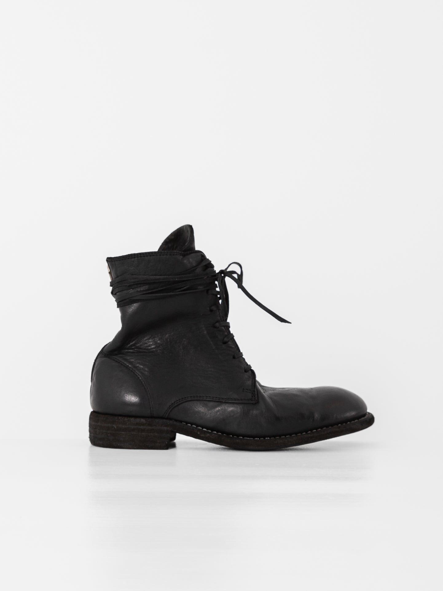 Guidi Front Tie/Back Zip Boot 995BZ in Black at Worthwhile