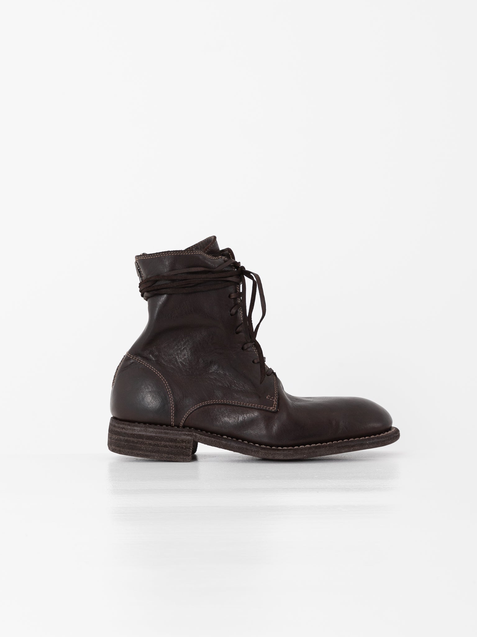 Guidi Leather Lace Up Boots in Black
