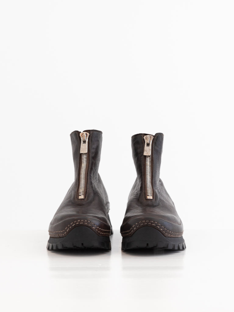 Guidi Front Zip Sneaker Boot VS01, Dark Brown - Worthwhile
