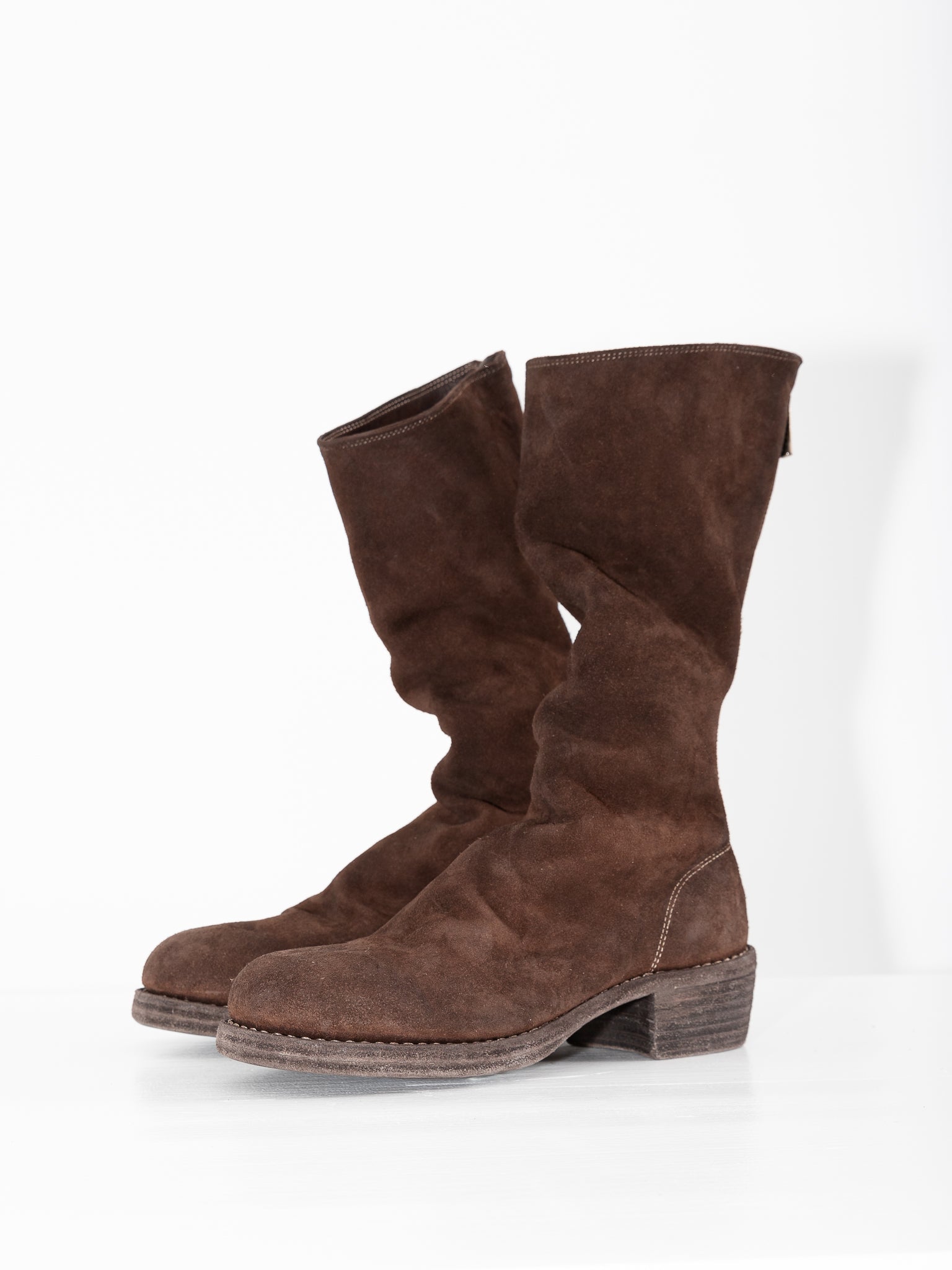 Guidi Back Zip Boot 789Z, Dark Brown