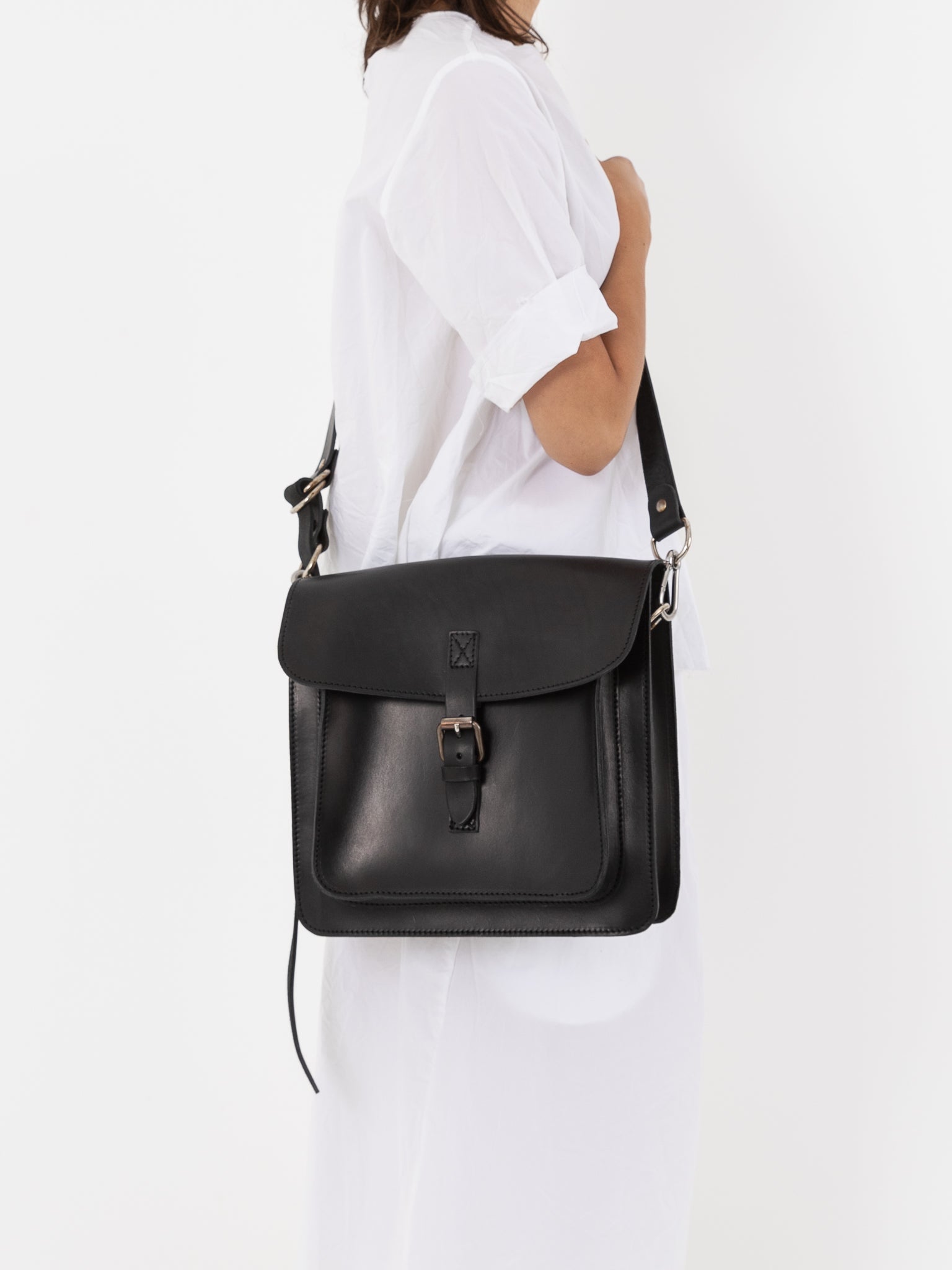 Guidi Crossbody Satchel CM8 in Black - GUIDI at Worthwhile - shop BAG