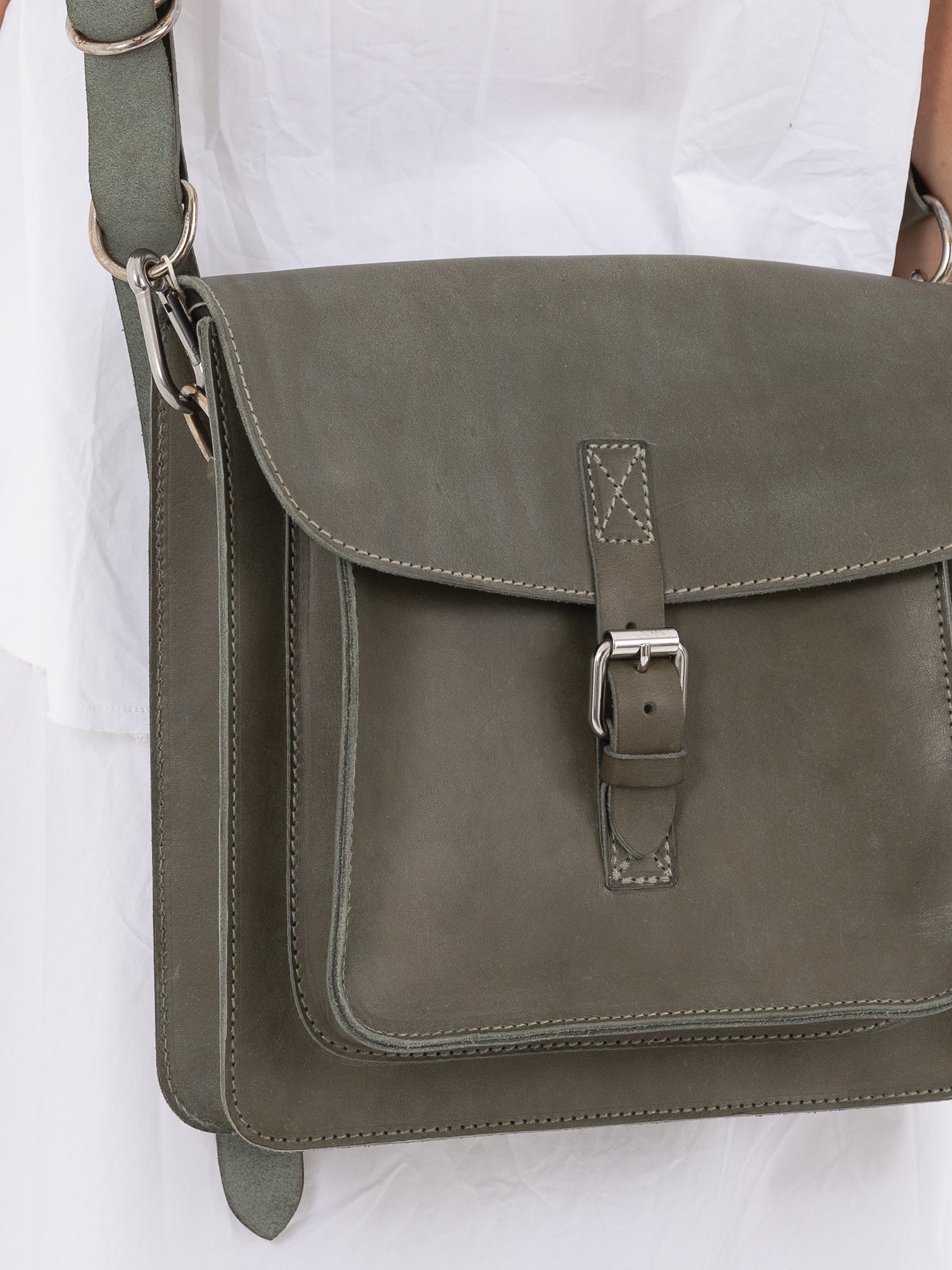 Guidi Crossbody Satchel CM8 in Olive - GUIDI at Worthwhile - shop BAG