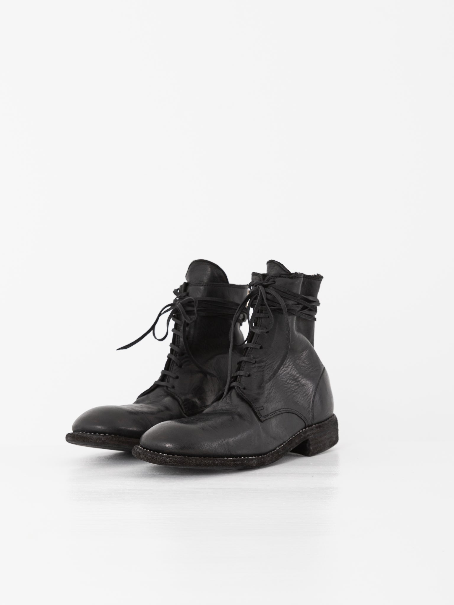 Guidi Front Tie/Back Zip Boot 995BZ, Black - Worthwhile