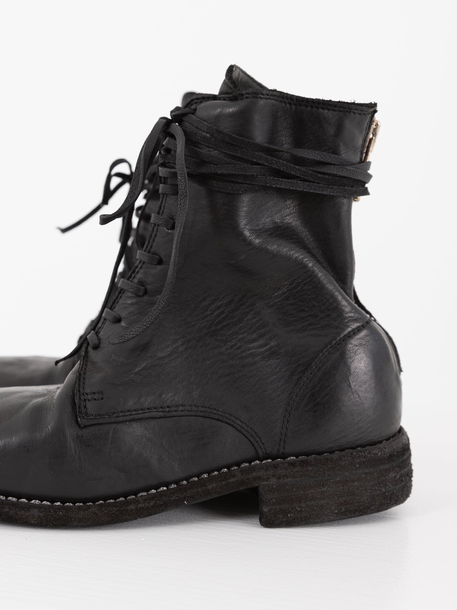 Guidi Front Tie/Back Zip Boot 995BZ, Black - Worthwhile