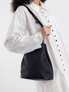 Guidi Small Bucket Bag BK3 in Navy - GUIDI at Worthwhile - shop BAG
