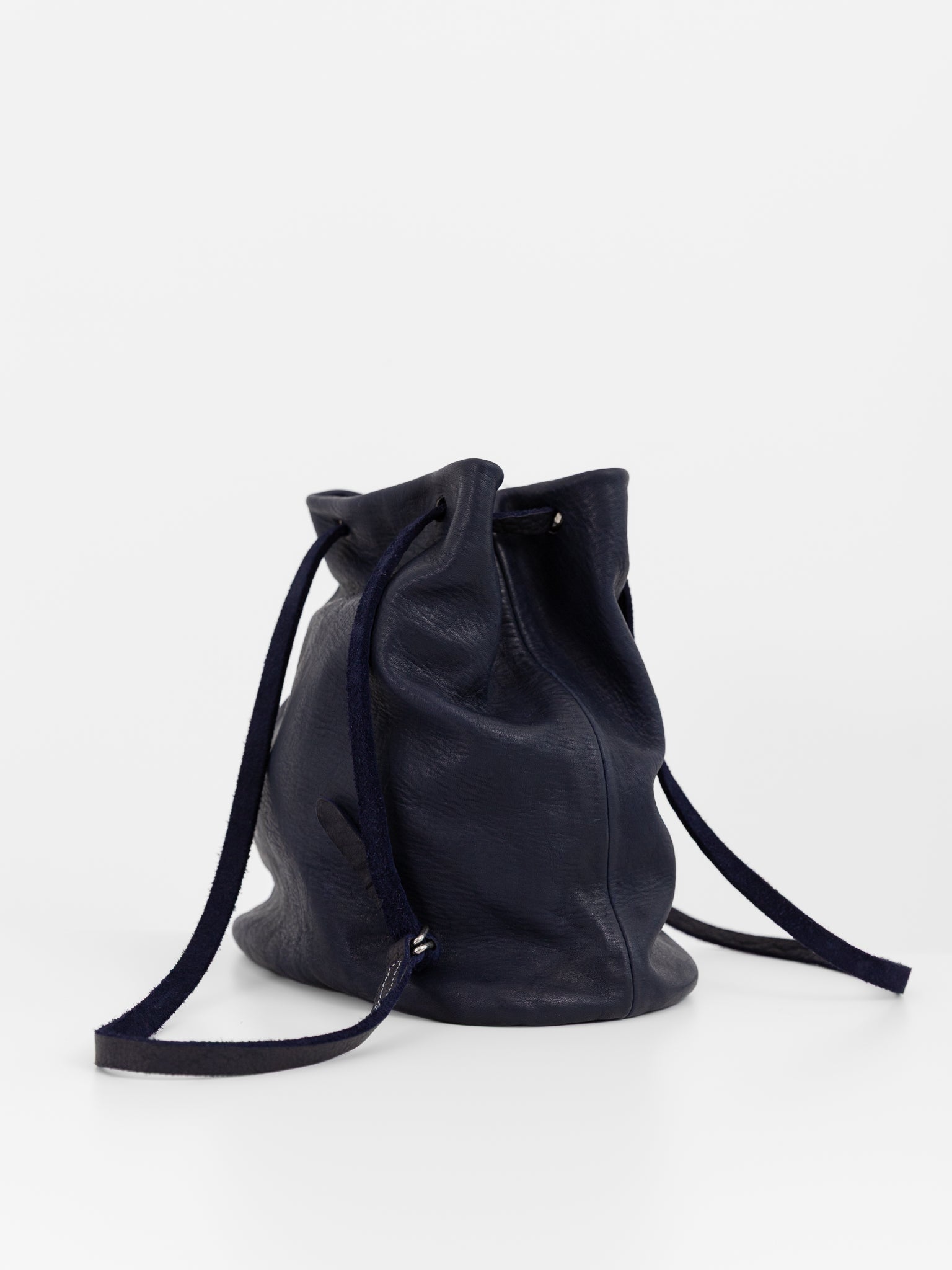Guidi Small Bucket Bag BK3 in Navy - GUIDI at Worthwhile - shop BAG