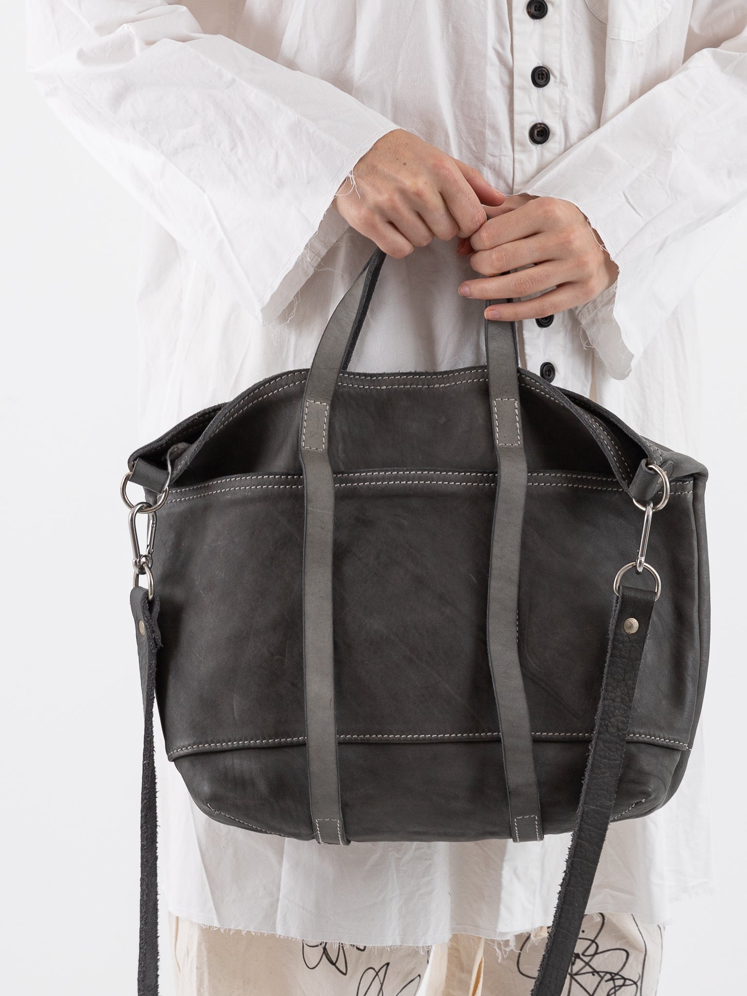Guidi Small Tote Bag SH6 in Grey - GUIDI at Worthwhile - shop BAG