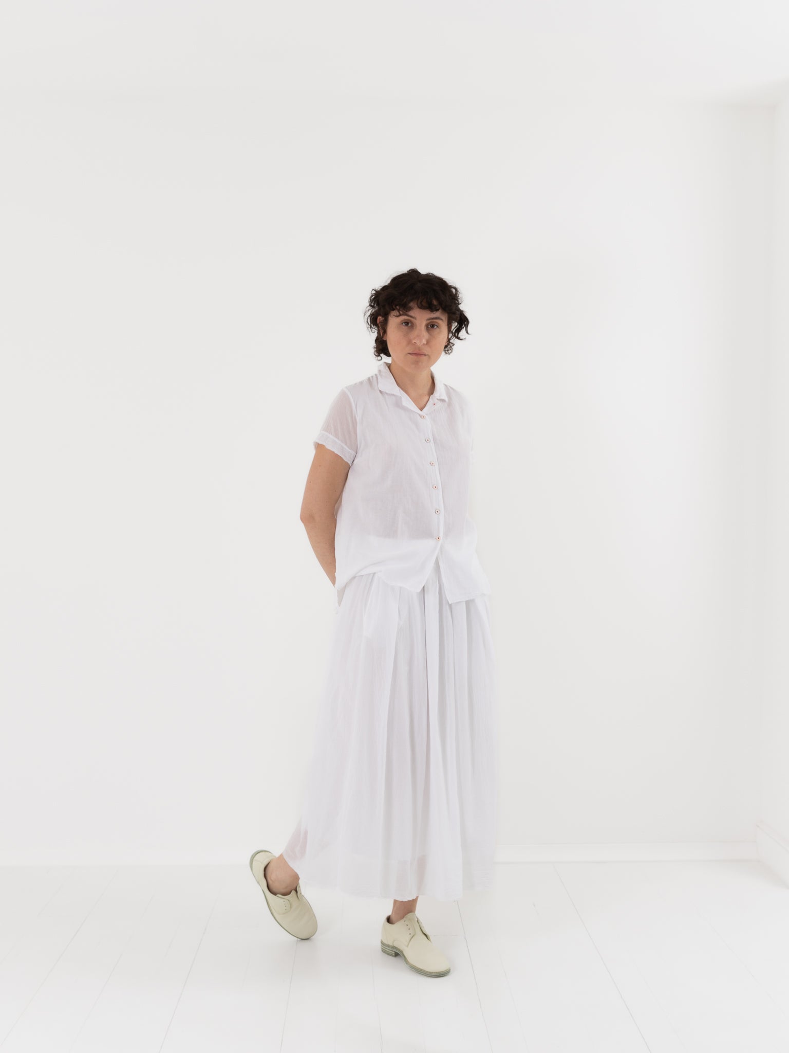 Hannoh Wessel Shirt Sydney in White - HANNOH at Worthwhile - shop TOP