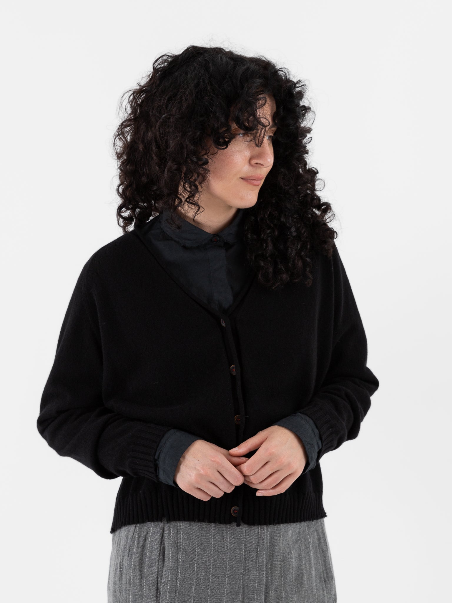 Hannoh Wessel Cardigan Kamilla in Black - HANNOH at Worthwhile - shop CARDIGAN