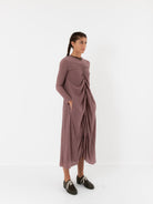 Hazel Brown Double Ruched Dress - Worthwhile