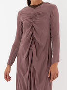 Hazel Brown Double Ruched Dress - Worthwhile