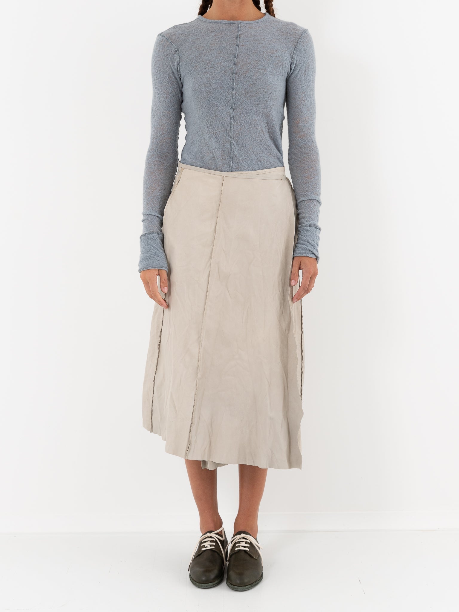 Hazel Brown Leather Wrap Skirt - Worthwhile