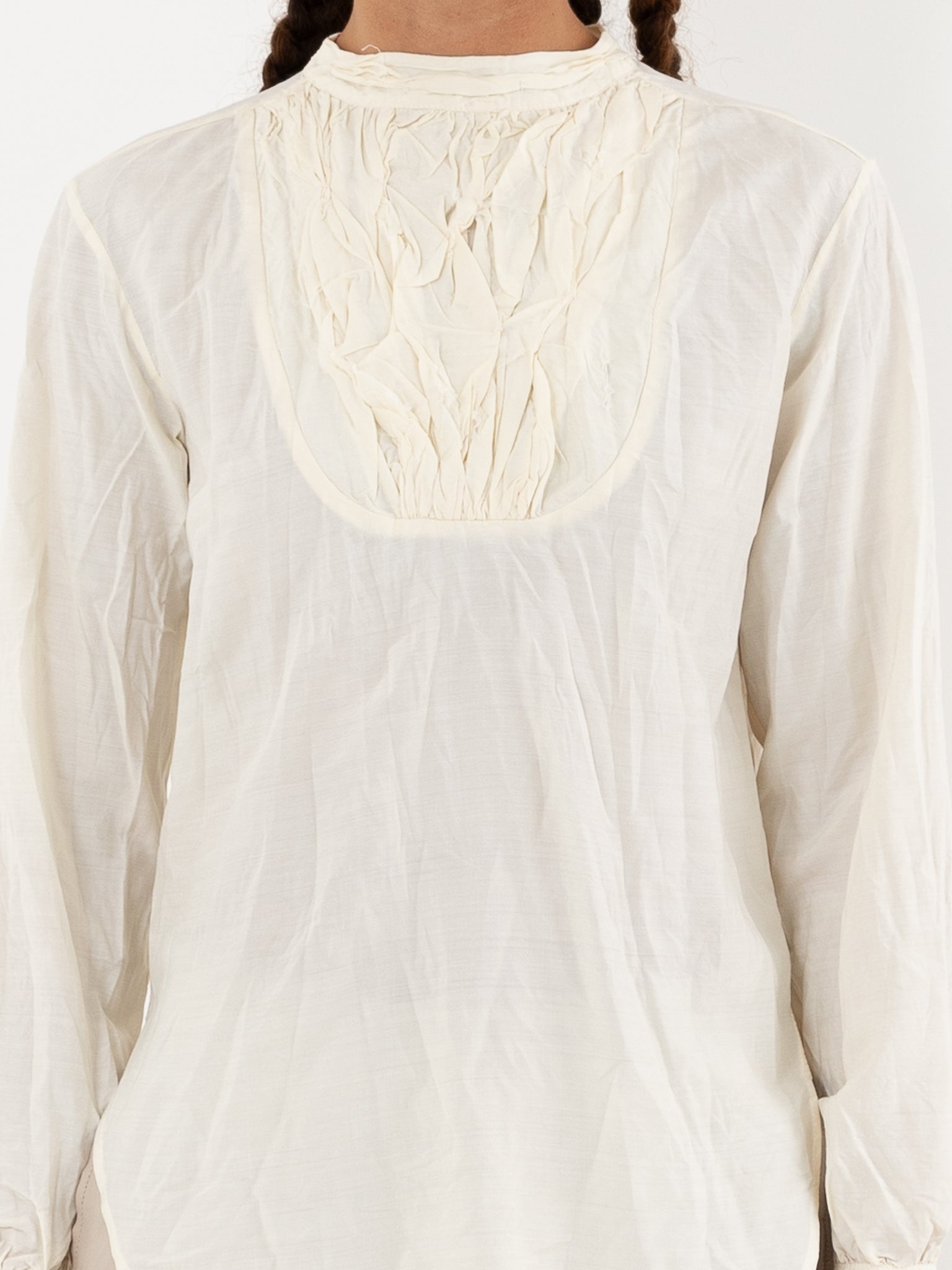 Hazel Brown Tattered Yoke Blouse - Worthwhile