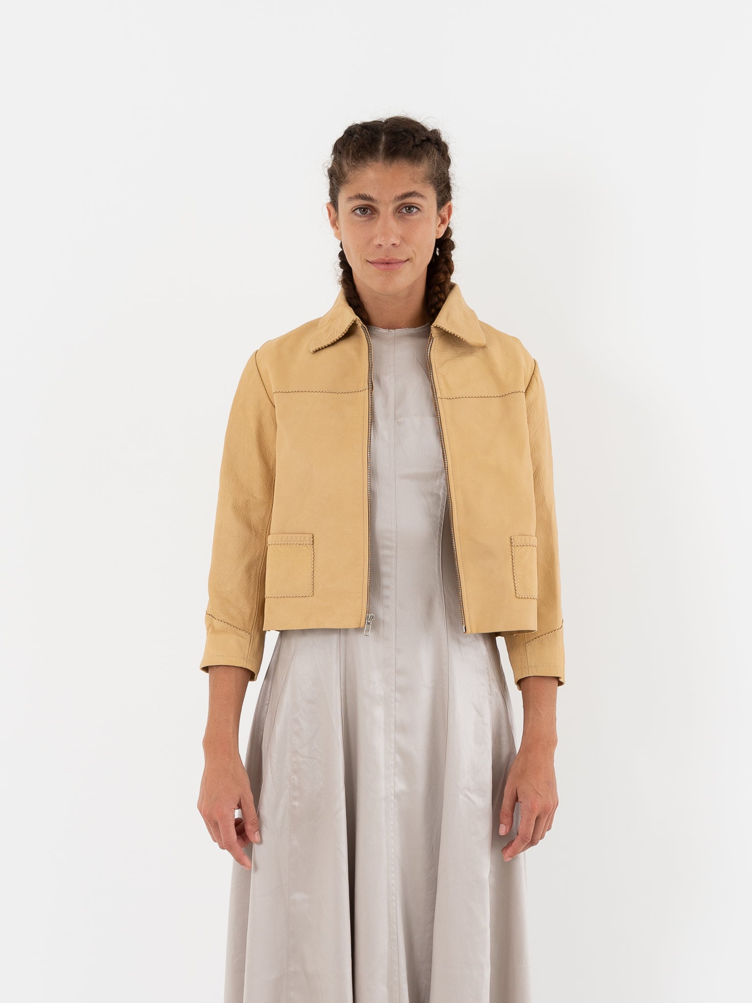 Hazel Brown Little Leather Jacket - Worthwhile - HAZEL BROWN