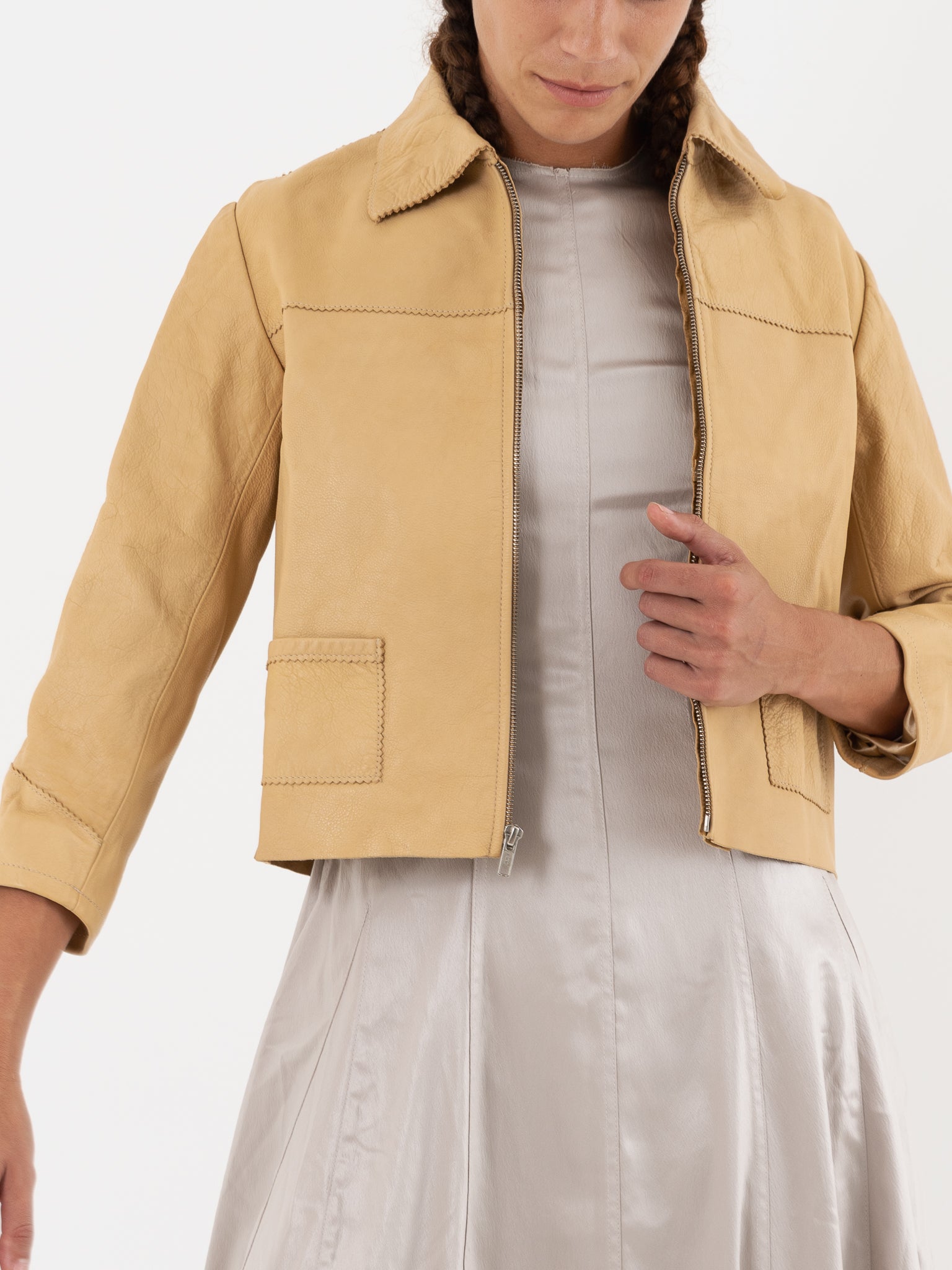 Hazel Brown Little Leather Jacket - Worthwhile - HAZEL BROWN