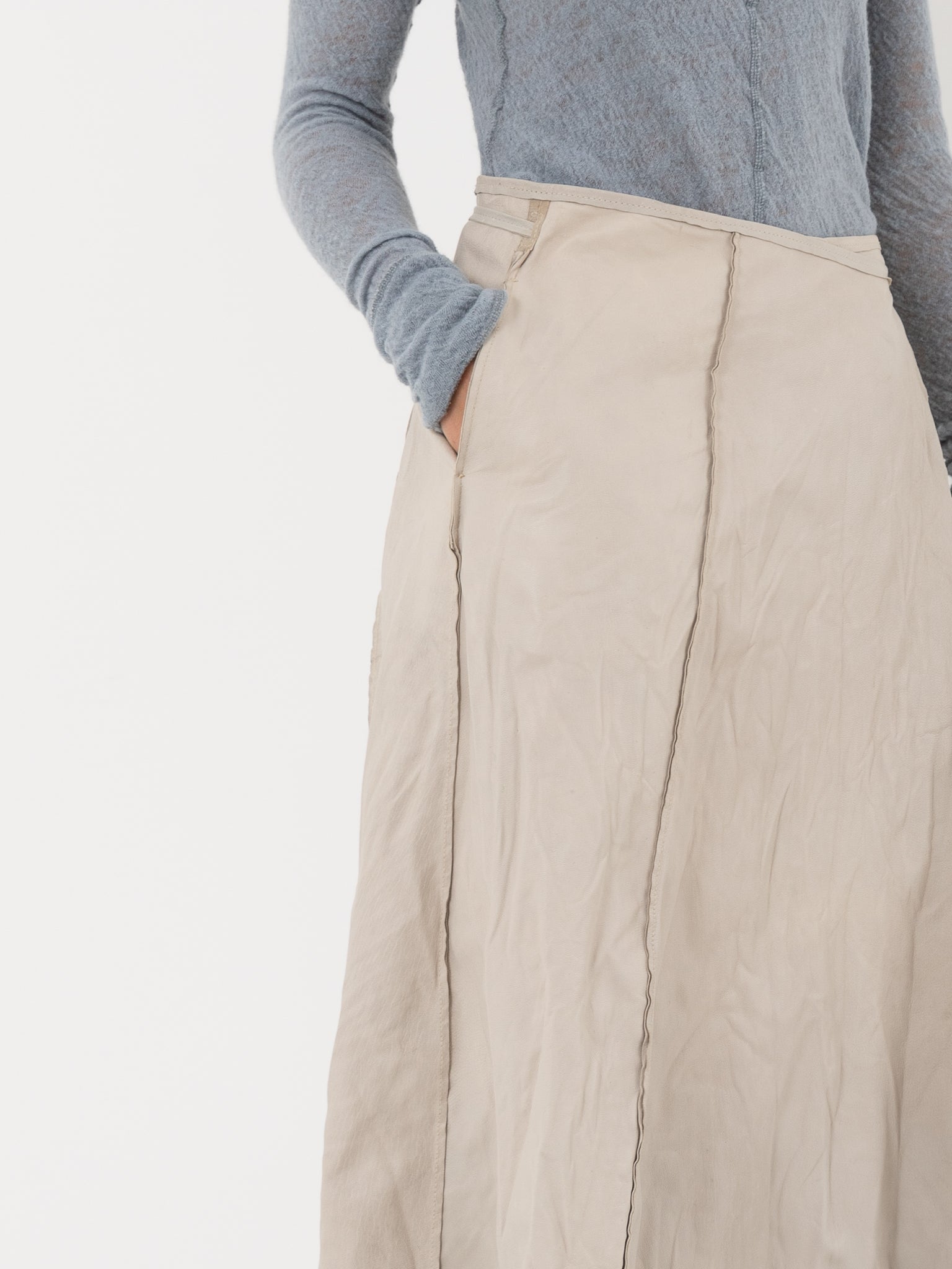 Hazel Brown Leather Wrap Skirt - Worthwhile - HAZEL BROWN