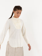 Hazel Brown Tattered Yoke Blouse - Worthwhile - HAZEL BROWN