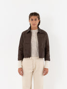 Hazel Brown Little Leather Jacket - Worthwhile - HAZEL BROWN