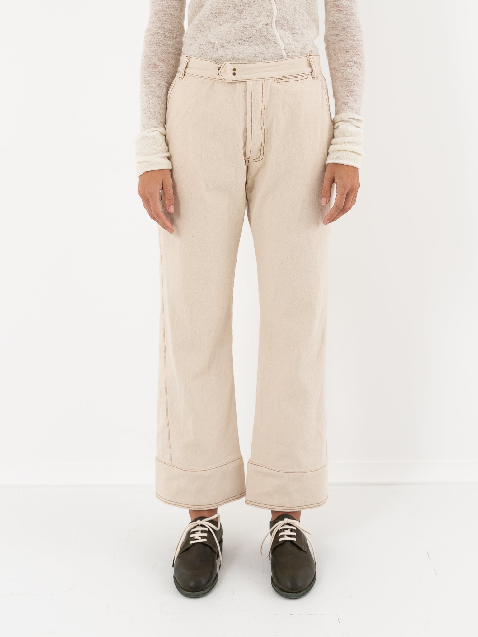 Hazel Brown Soft Denim Work Pants - Worthwhile - HAZEL BROWN