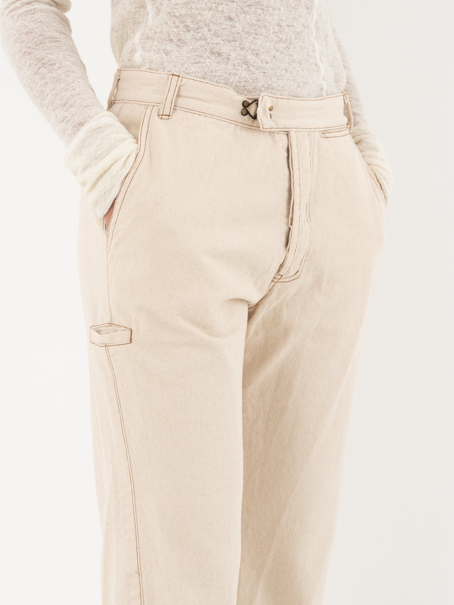 Hazel Brown Soft Denim Work Pants - Worthwhile - HAZEL BROWN