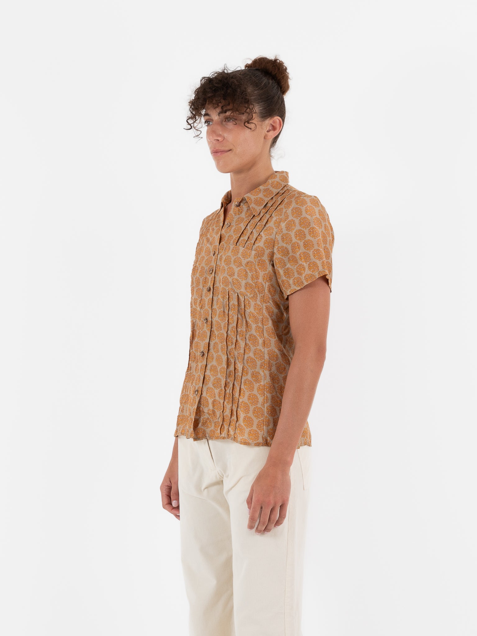 Hazel Brown Pintuck Blouse - Worthwhile