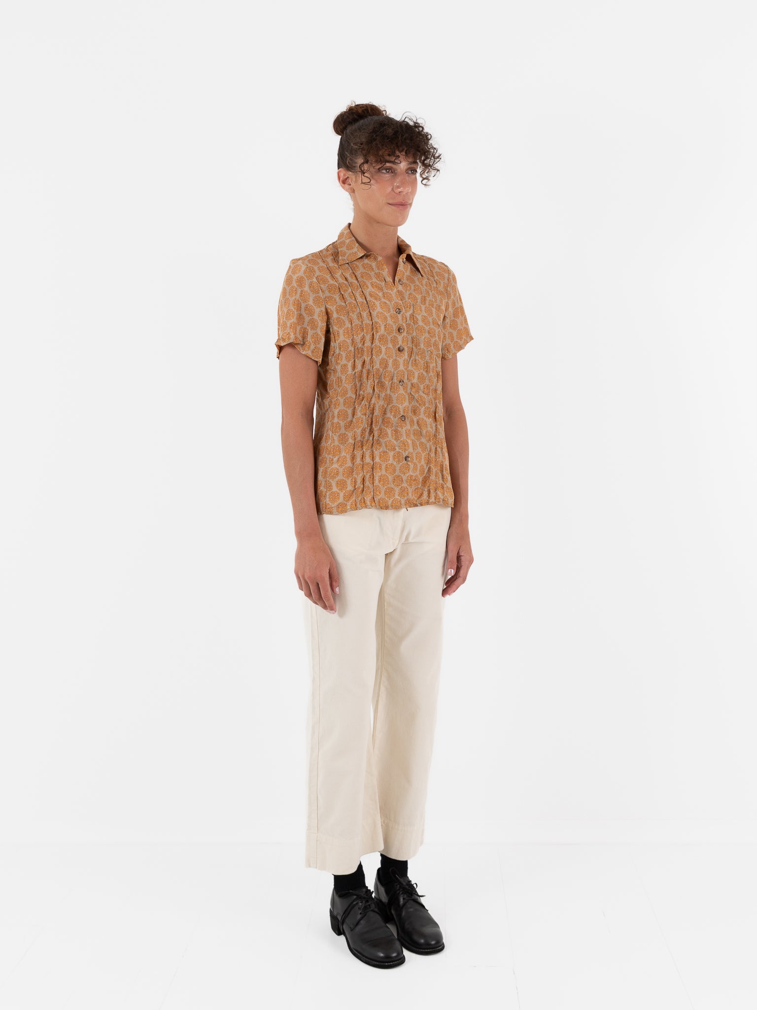 Hazel Brown Pintuck Blouse - Worthwhile