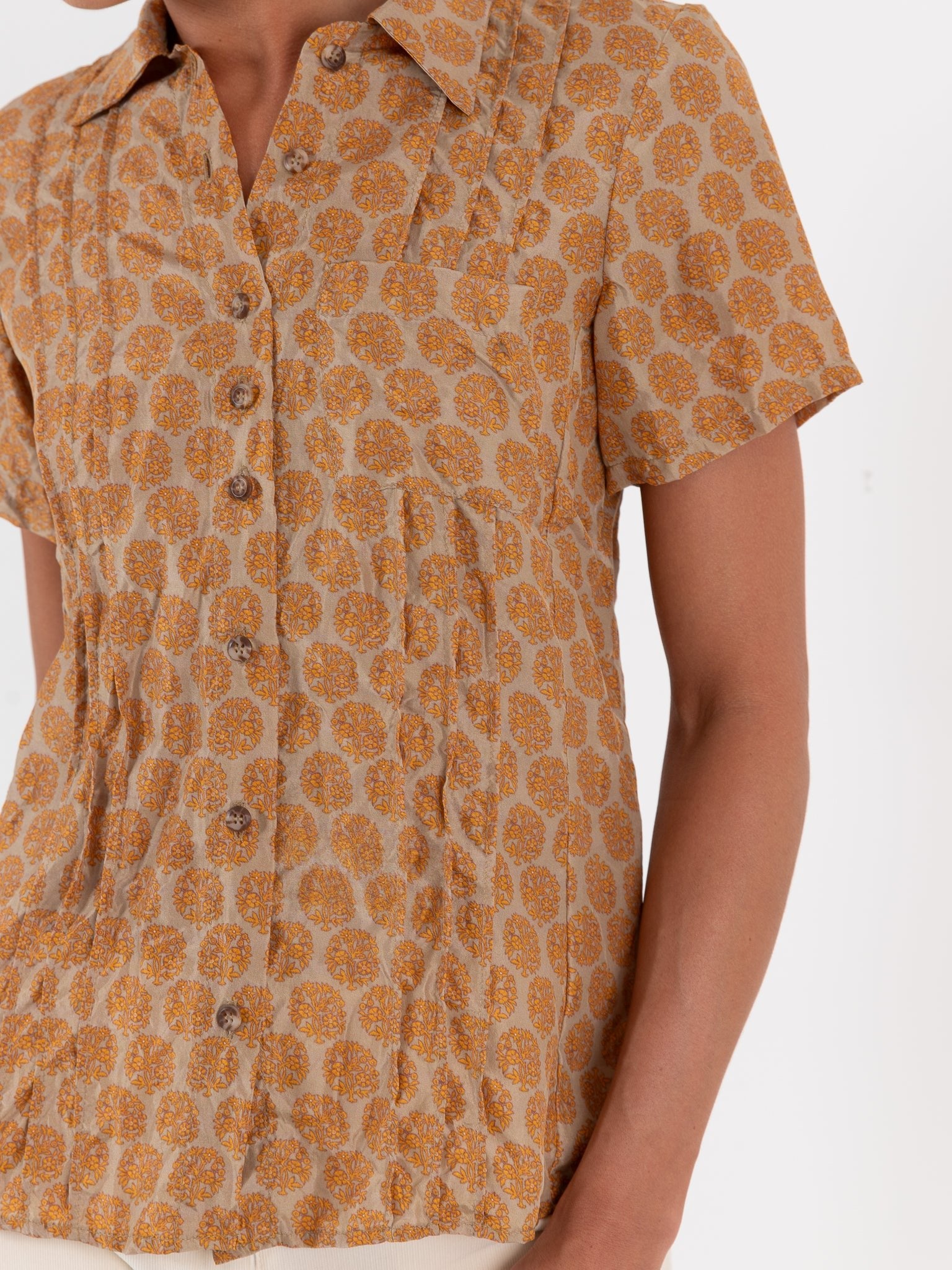 Hazel Brown Pintuck Blouse - Worthwhile