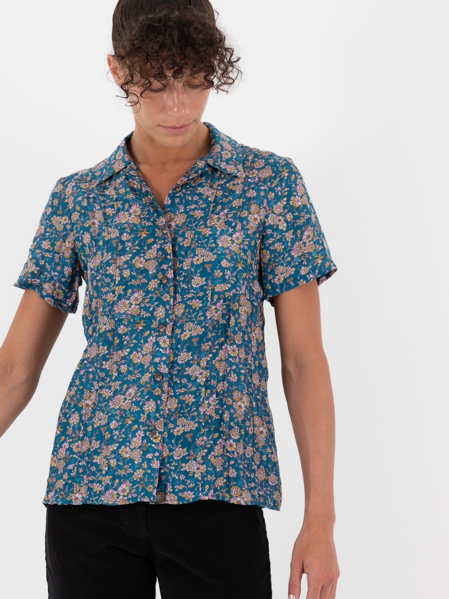 Hazel Brown Pintuck Blouse - Worthwhile