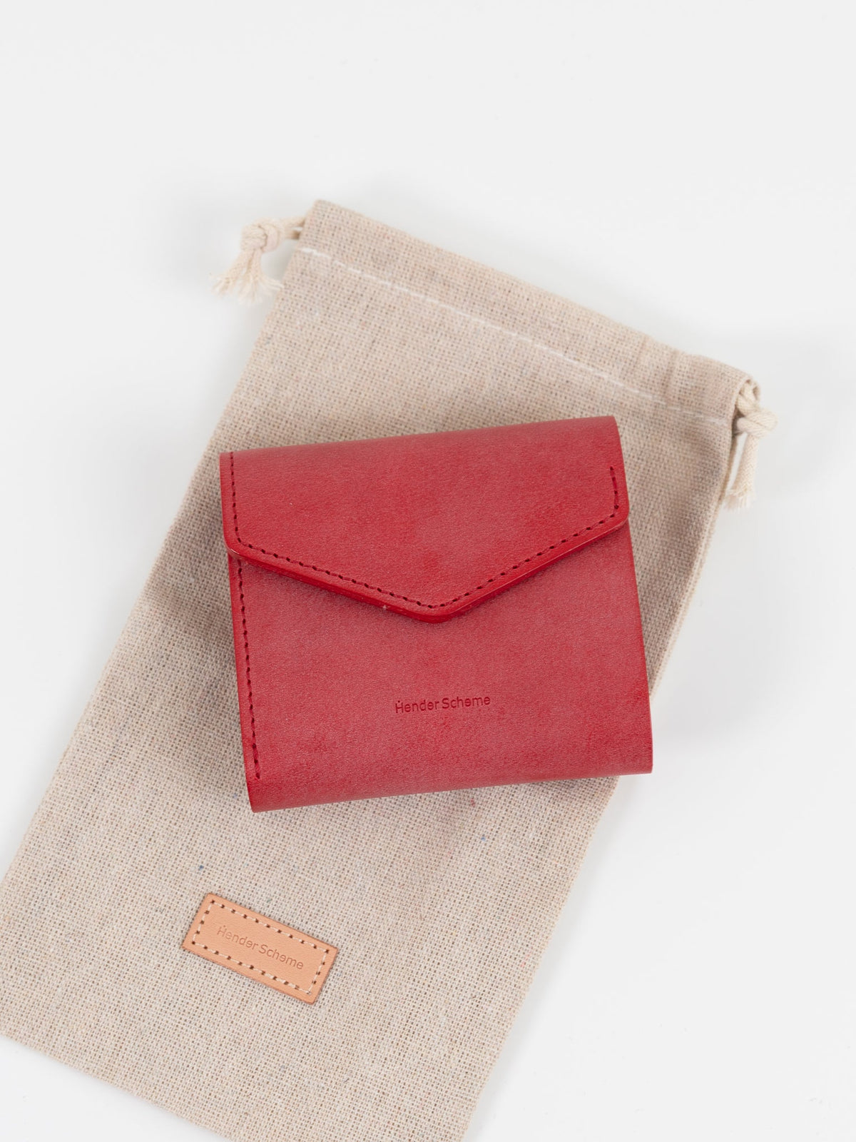 Hender Scheme Flap Wallet in Red - HENDER SCHEME at Worthwhile - shop WALLET