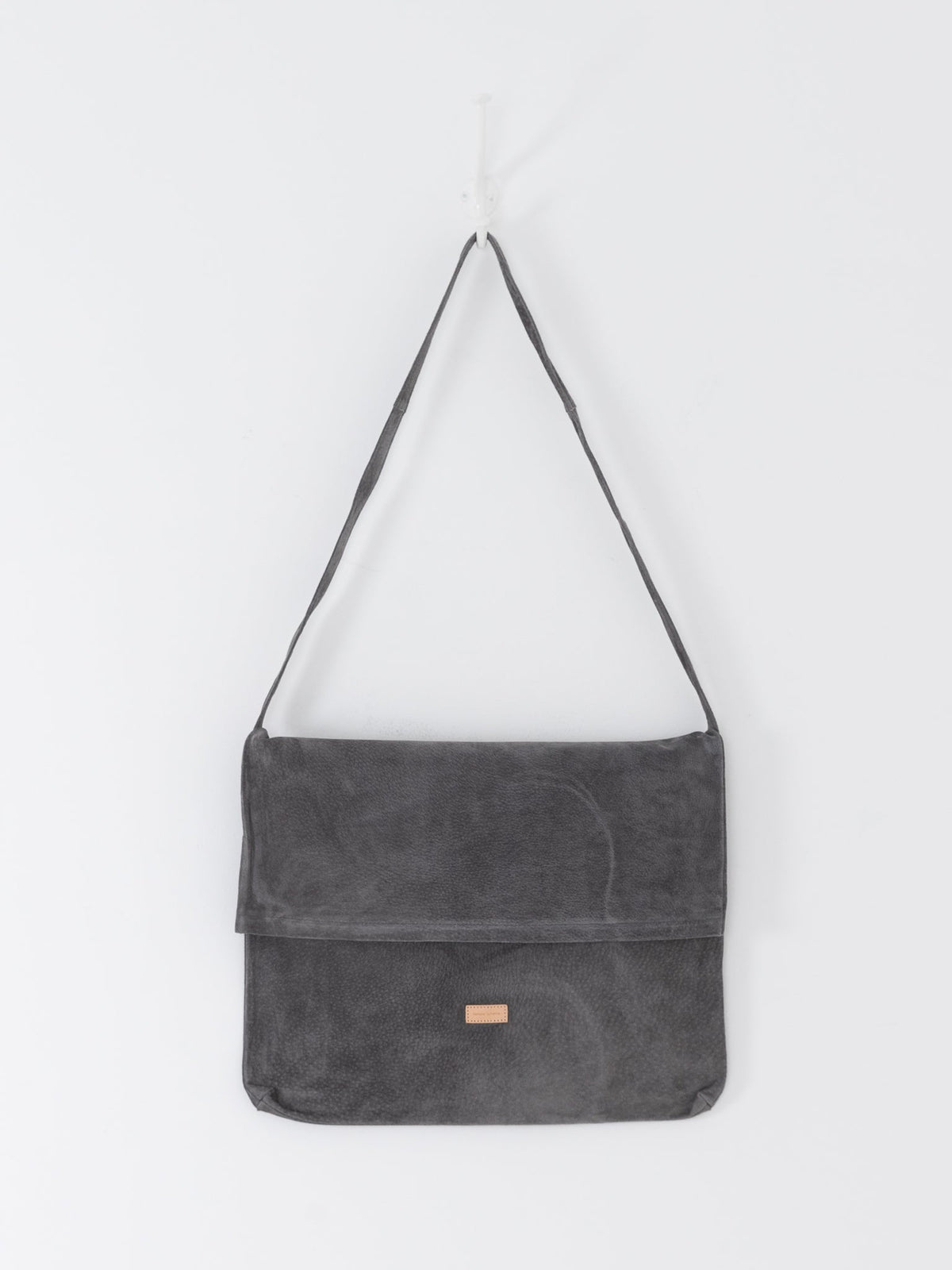 Hender Scheme Large Flap Shoulder Bag in Dark Grey - HENDER SCHEME at Worthwhile - shop BAG