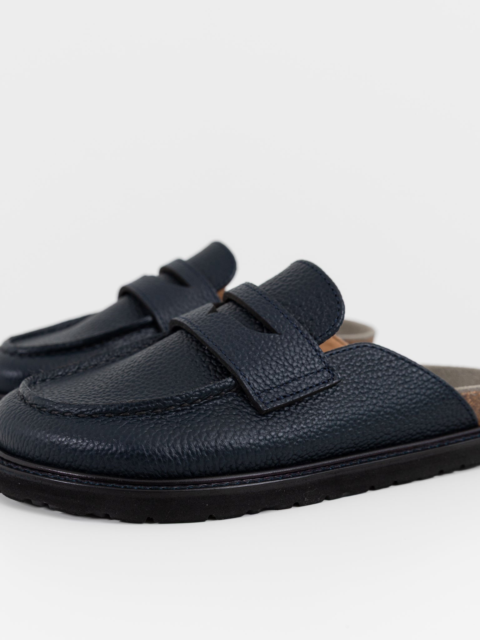 Hender Scheme Morgan Slide in Dark Navy - HENDER SCHEME at Worthwhile - shop SHOES