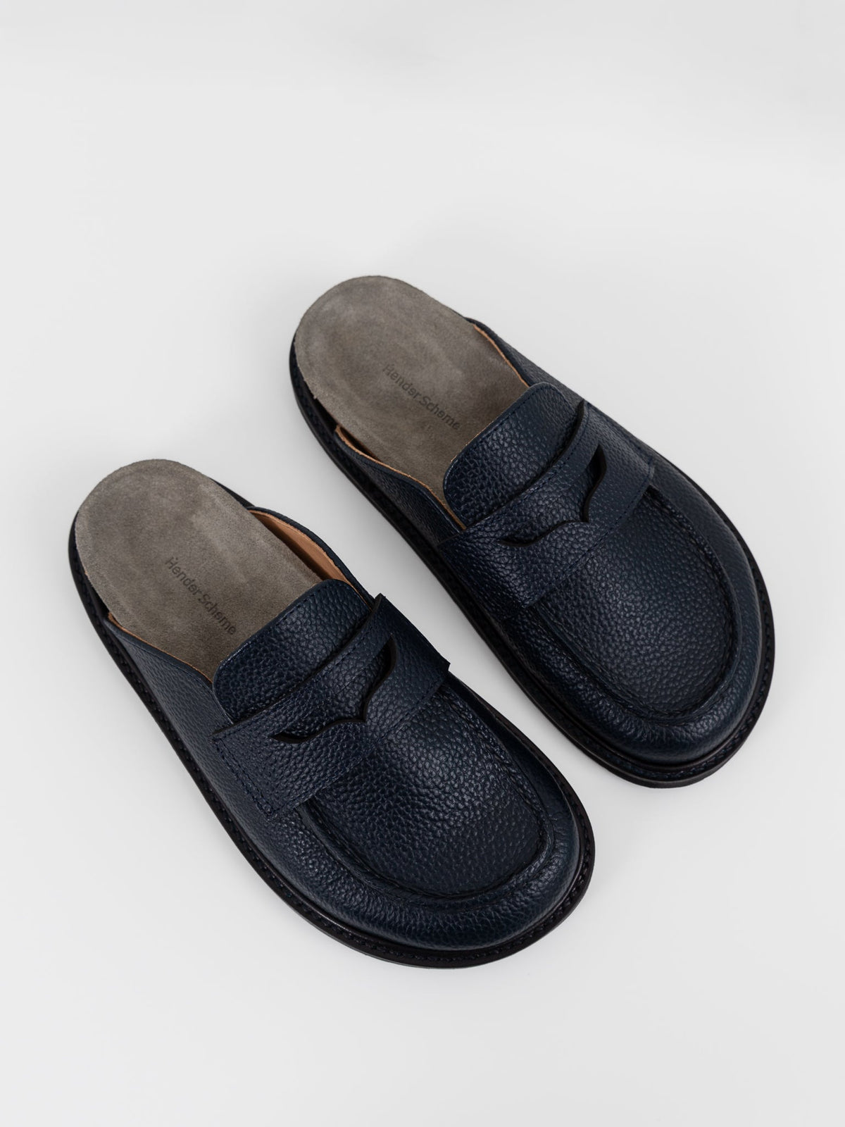 Hender Scheme Morgan Slide in Dark Navy - HENDER SCHEME at Worthwhile - shop SHOES