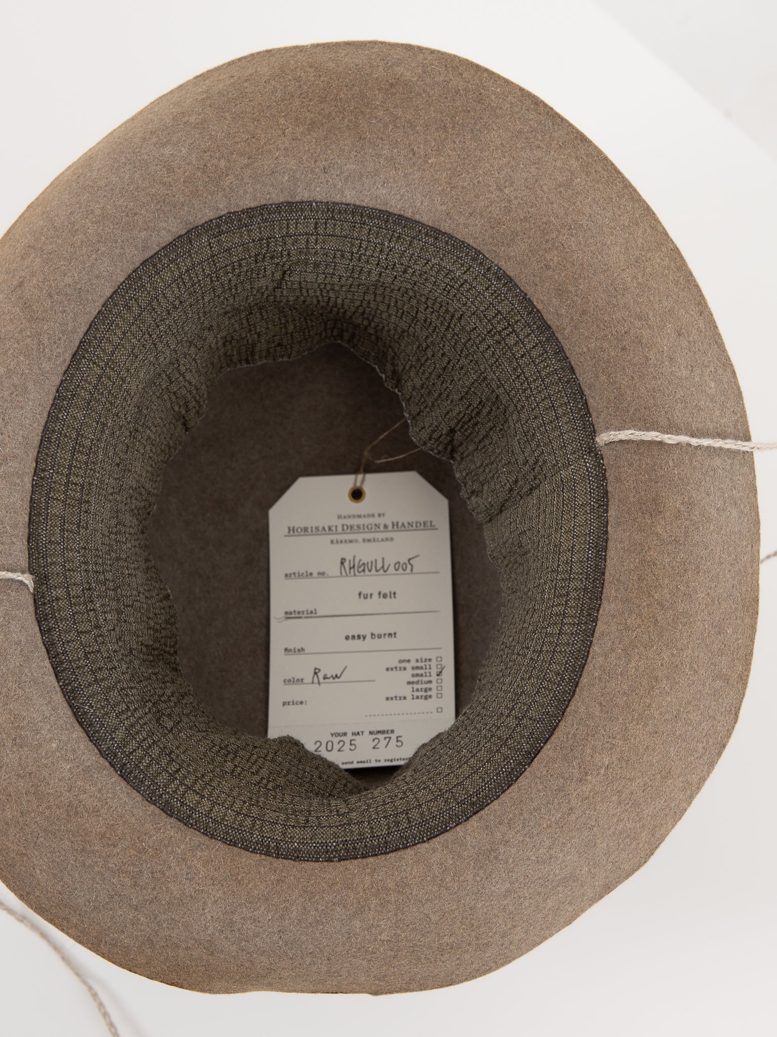 Horisaki Hat 005 in Raw - HORISAKI at Worthwhile - shop HAT