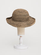 Horisaki Wide Brim Straw Hat in Iron - HORISAKI at Worthwhile - shop HAT
