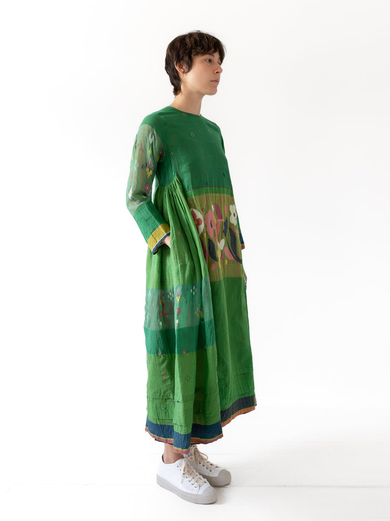 INJIRI - Long Sleeve Dress, Green - Worthwhile