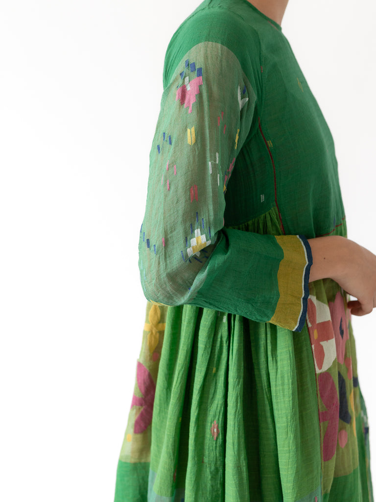 INJIRI - Long Sleeve Dress, Green - Worthwhile
