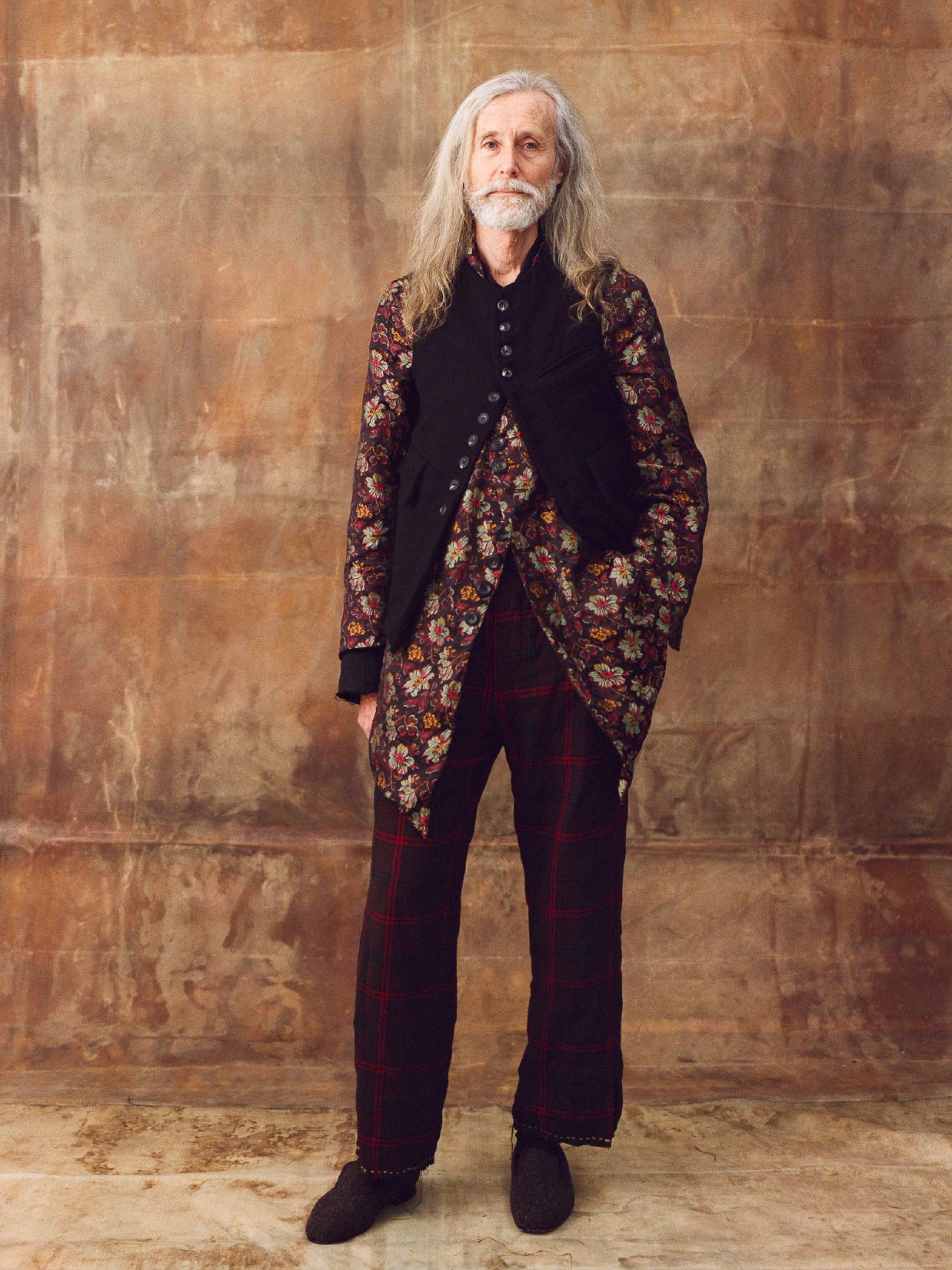 John Alexander Skelton Horace Jacket in Black & Floral Silk - JOHN ALEXANDER SKELTON at Worthwhile