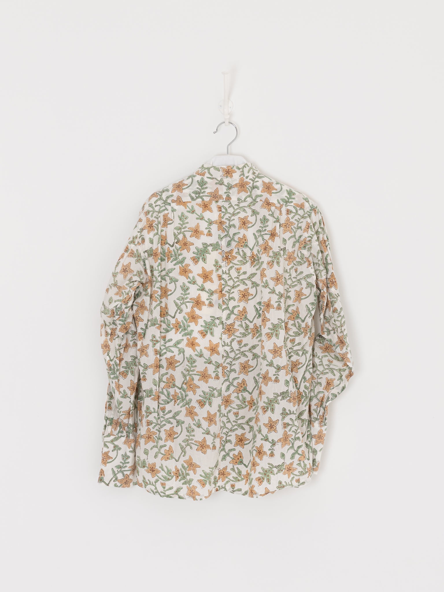 John Alexander Skelton Oldfield Shirt in White/Green/Peach - JOHN ALEXANDER SKELTON at Worthwhile - shop TOP