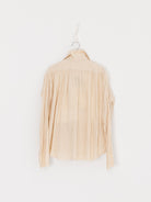 John Alexander Skelton Thespian Pleated Shirt in Cream Self Stripe - JOHN ALEXANDER SKELTON at Worthwhile - shop TOP