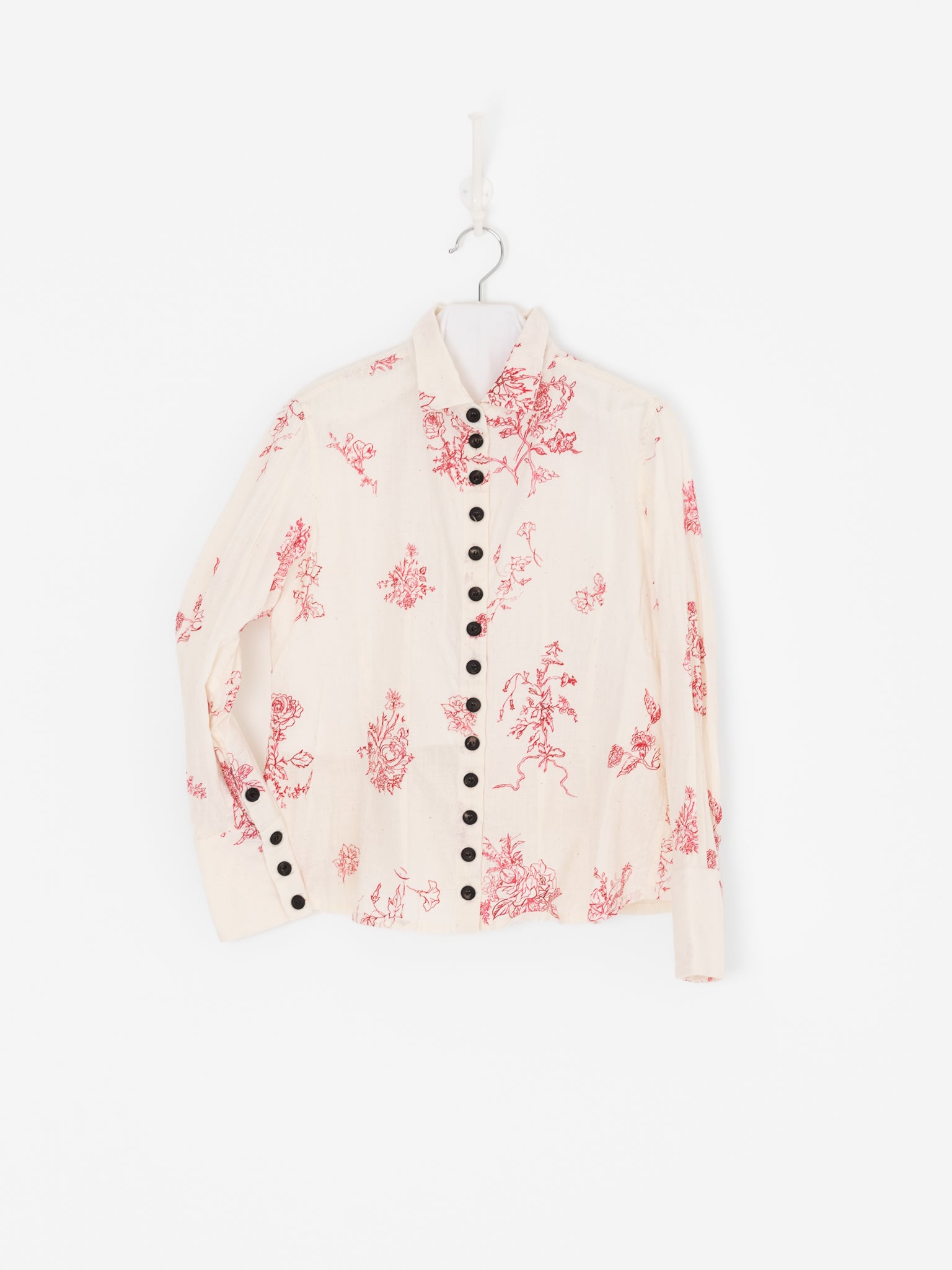 John Alexander Skelton Moon Shirt in Cream/Red - JOHN ALEXANDER SKELTON at Worthwhile - shop TOP