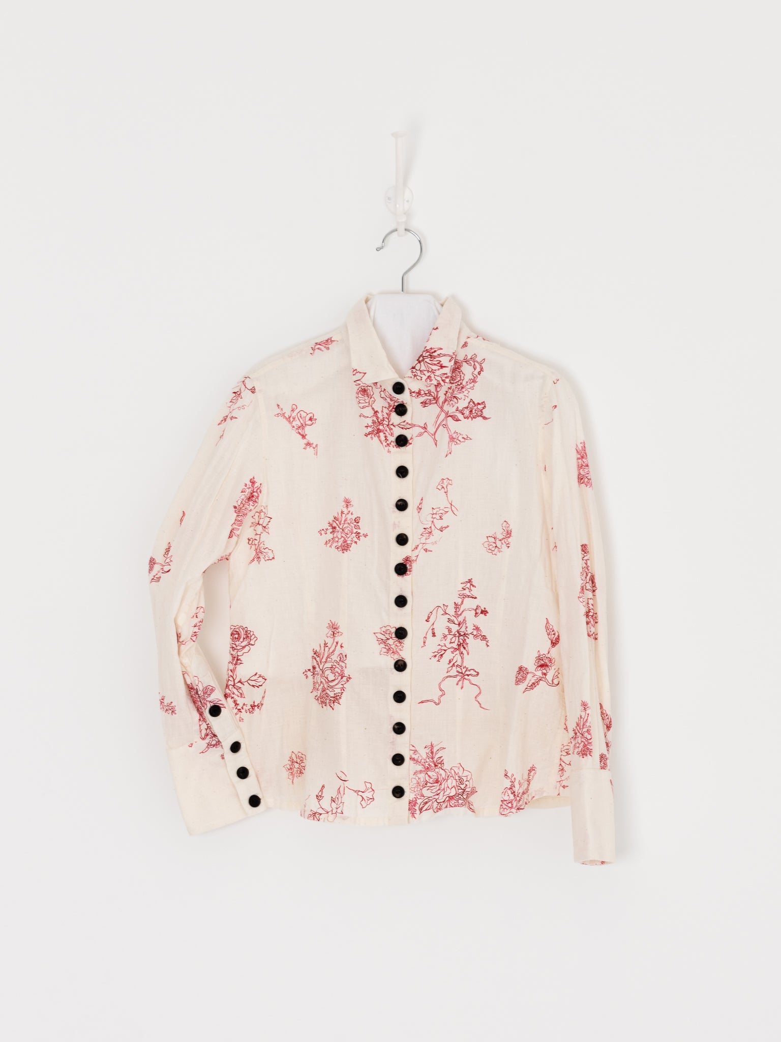 John Alexander Skelton Moon Shirt in Cream/Red - JOHN ALEXANDER SKELTON at Worthwhile - shop TOP