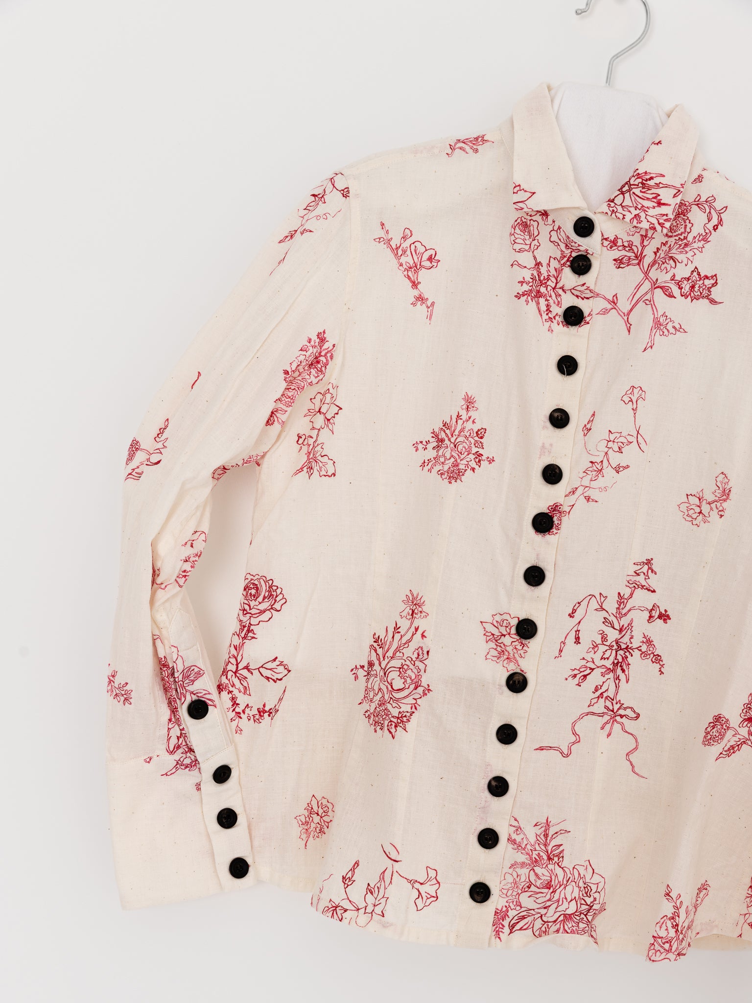 John Alexander Skelton Moon Shirt in Cream/Red - JOHN ALEXANDER SKELTON at Worthwhile - shop TOP