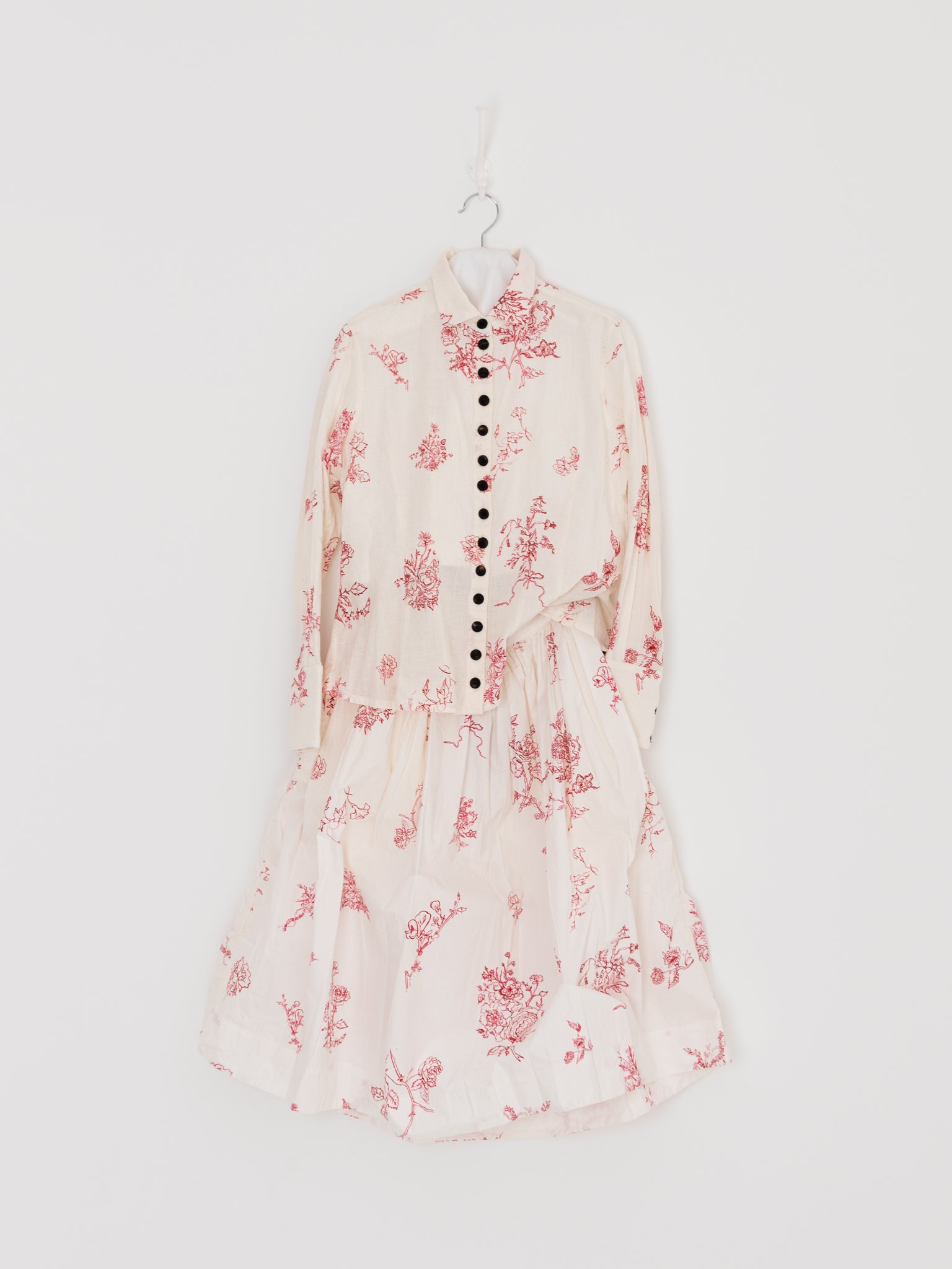 John Alexander Skelton Moon Shirt in Cream/Red - JOHN ALEXANDER SKELTON at Worthwhile - shop TOP